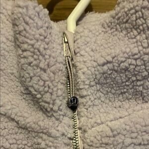 Lulu Cozy Sherpa Zip-Up Jacket. With hoodie material inside.